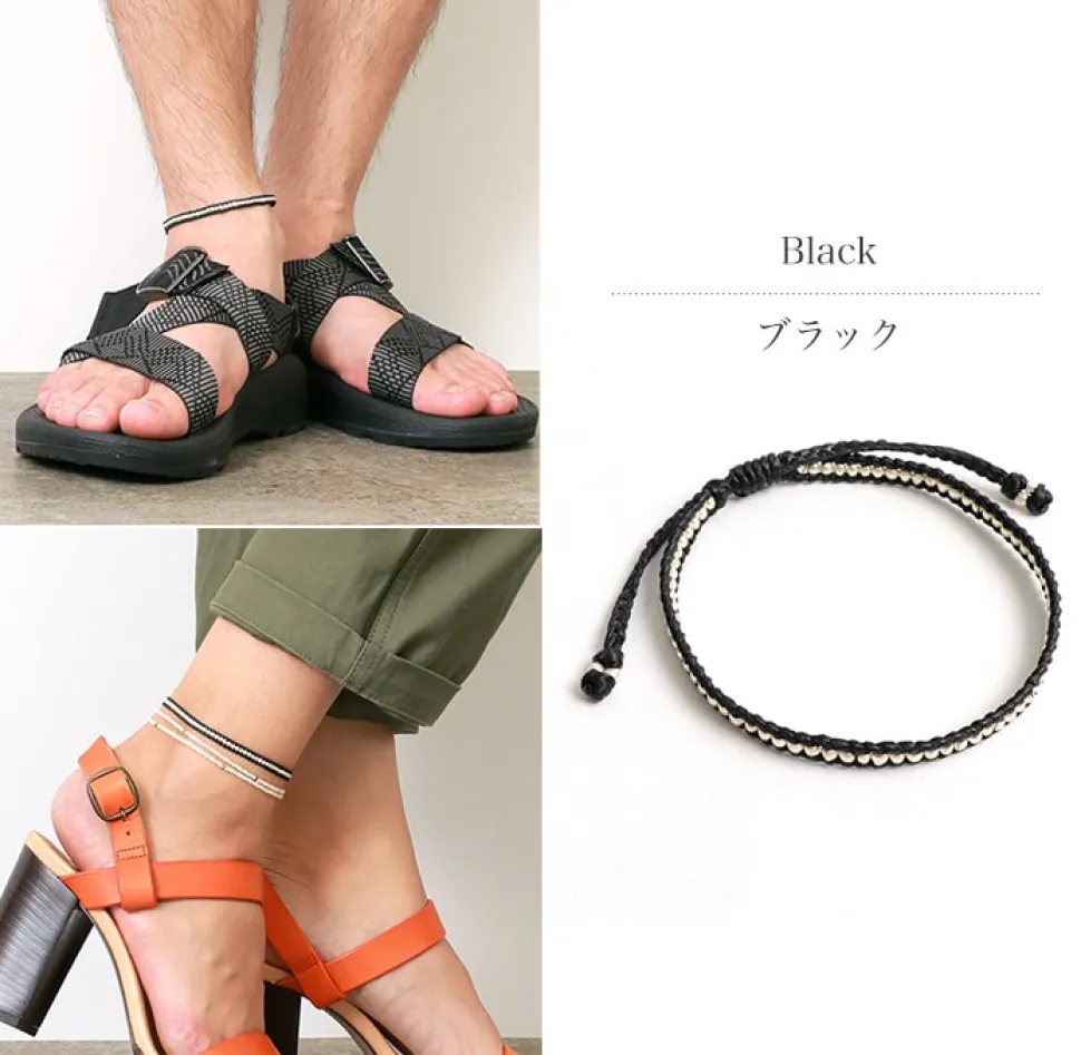 PHADUA / Wax Cord Silver Series Anklet