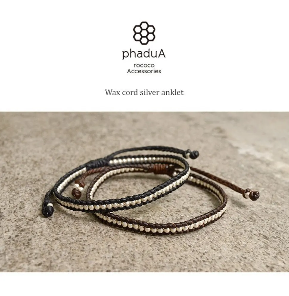 PHADUA / Wax Cord Silver Series Anklet