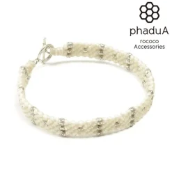 PHADUA / Wax Cord Silver Triple-Strand Bracelet