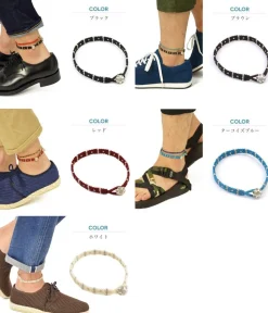 PHADUA / Wax Cord Silver Triple Anklet