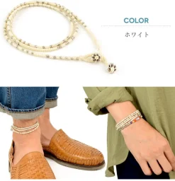 PHADUA / Wax Cord Silver Wrap Bracelet/Anklet