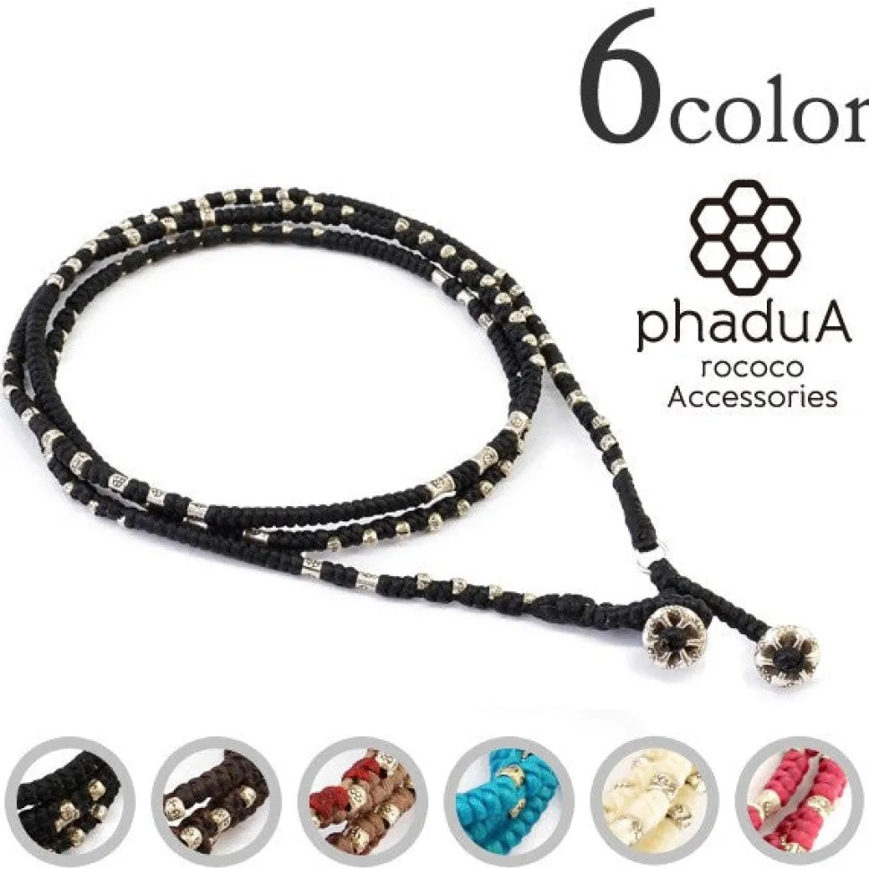 PHADUA / Wax Cord Silver Wrap Bracelet/Anklet