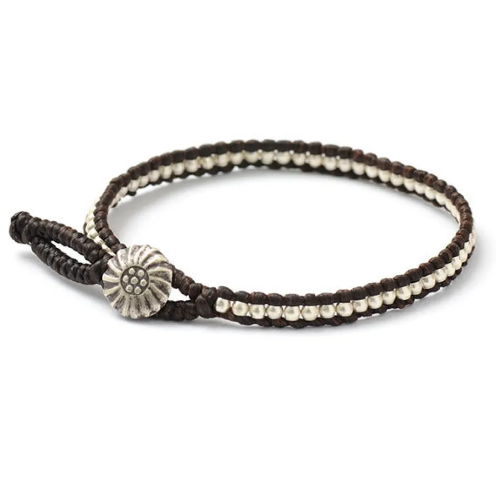 PHADUA / Wax cord single strand concho anklet