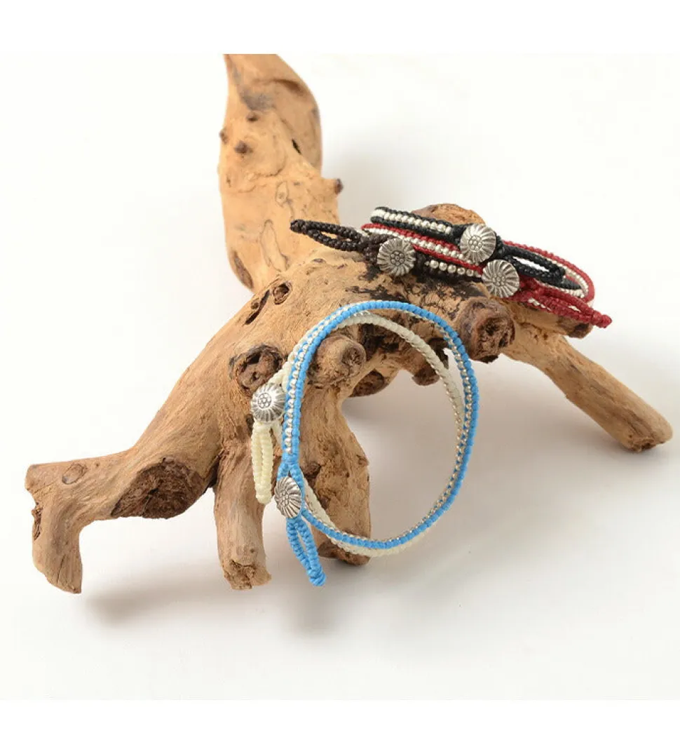 PHADUA / Wax cord single strand concho anklet