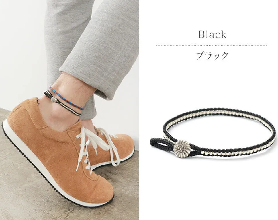 PHADUA / Wax cord single strand concho anklet