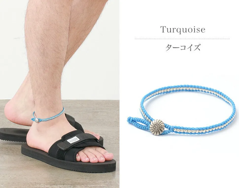 PHADUA / Wax cord single strand concho anklet