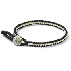 PHADUA / Waxed cord silver single strand concho bracelet