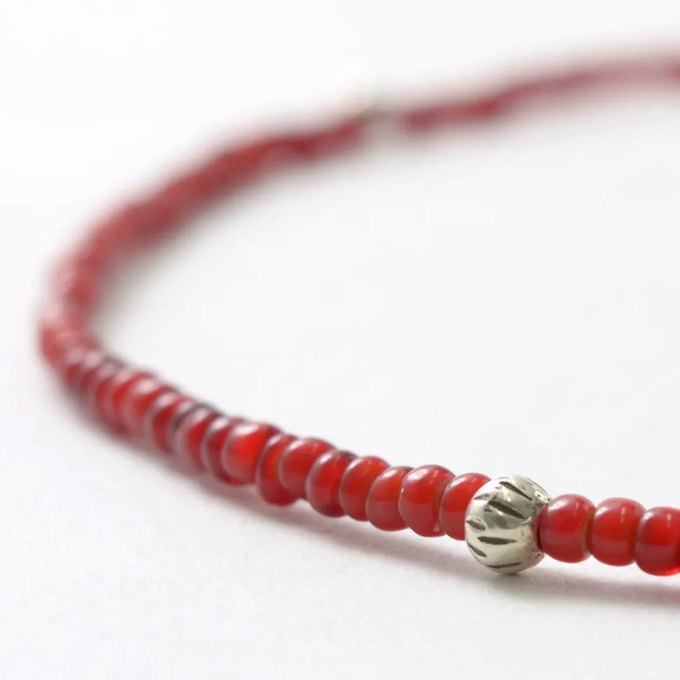 PHADUA / White Heart Antique Beads Necklace