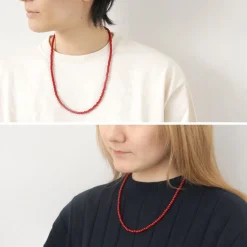 phaduA / White Heart Antique Glass Bead Necklace