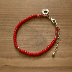 PHADUA / White Heart Beaded Anklet