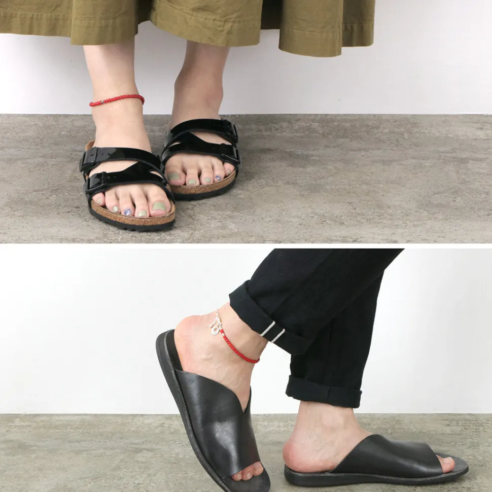 PHADUA / White Heart Beaded Anklet