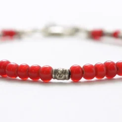 PHADUA / White Heart Beaded Anklet