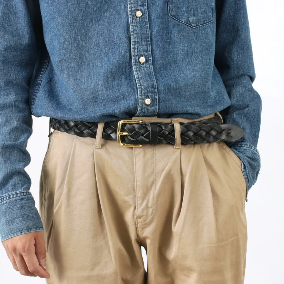 PITTI PELLE / Mesh Leather Belt 35mm width 4mm thick