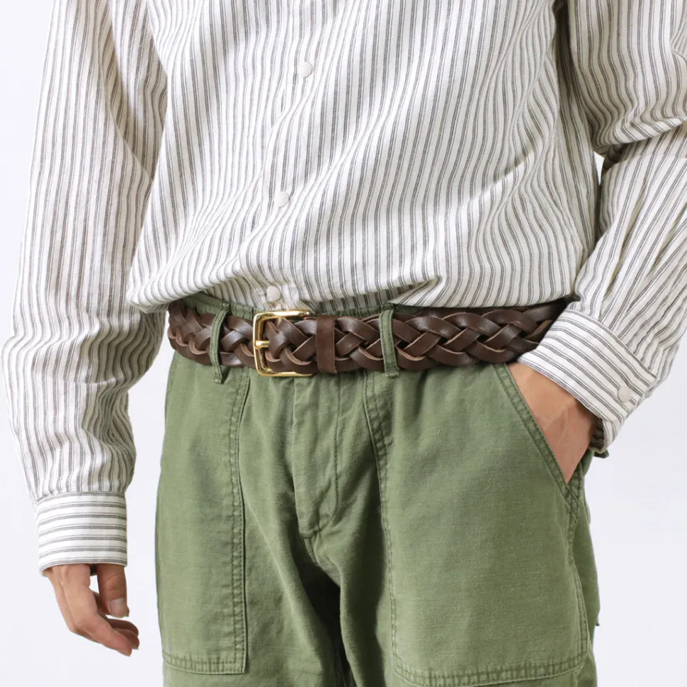 PITTI PELLE / Mesh Leather Belt 35mm width 4mm thick