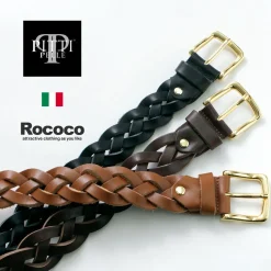 PITTI PELLE / Mesh Leather Belt 35mm width 4mm thick