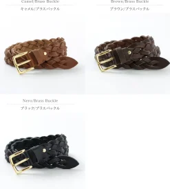 PITTI PELLE / Mesh Leather Belt 35mm width 4mm thick