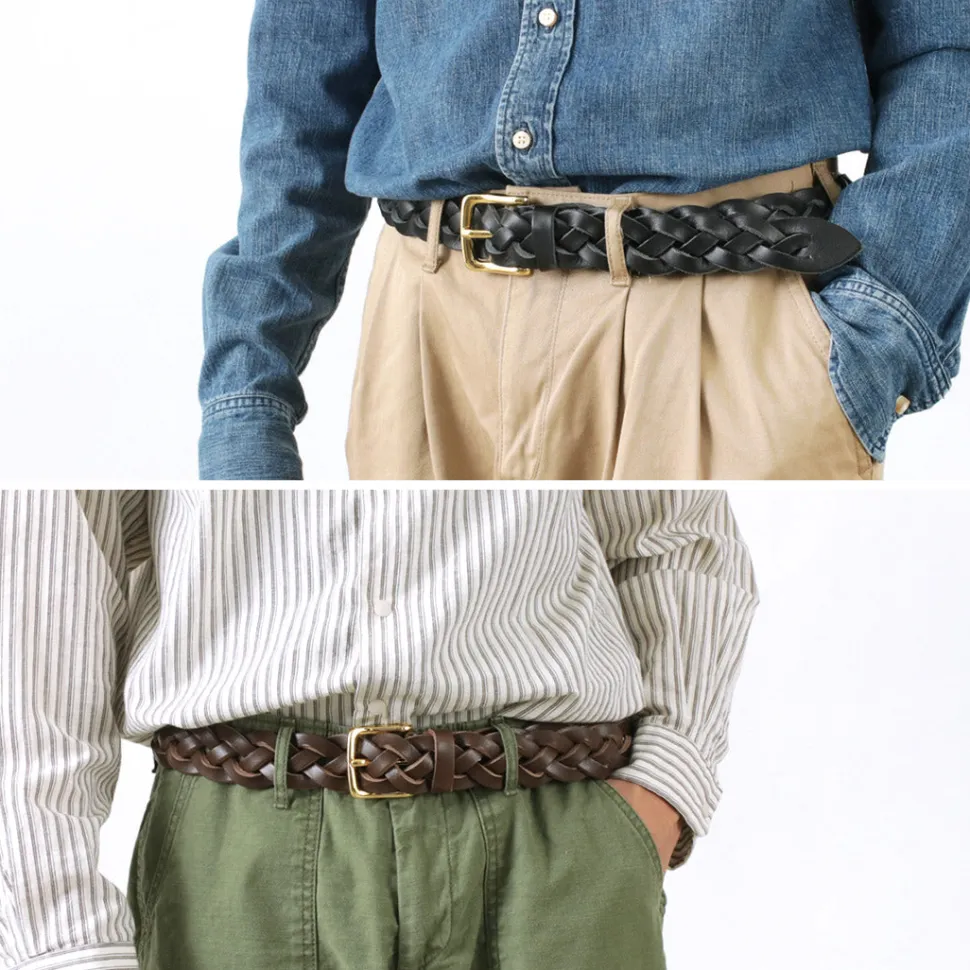 PITTI PELLE / Mesh Leather Belt 35mm width 4mm thick