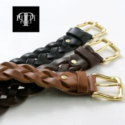 PITTI PELLE / Mesh Leather Belt 35mm width 4mm thick