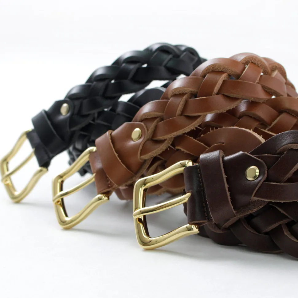 PITTI PELLE / Mesh Leather Belt 35mm width 4mm thick