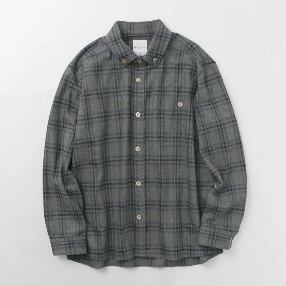 RE MADE IN TOKYO JAPAN / Craft Wool Check CPO Button Down Shirt