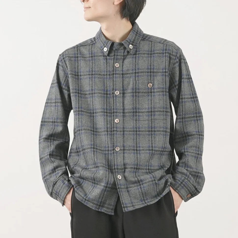 RE MADE IN TOKYO JAPAN / Craft Wool Check CPO Button Down Shirt