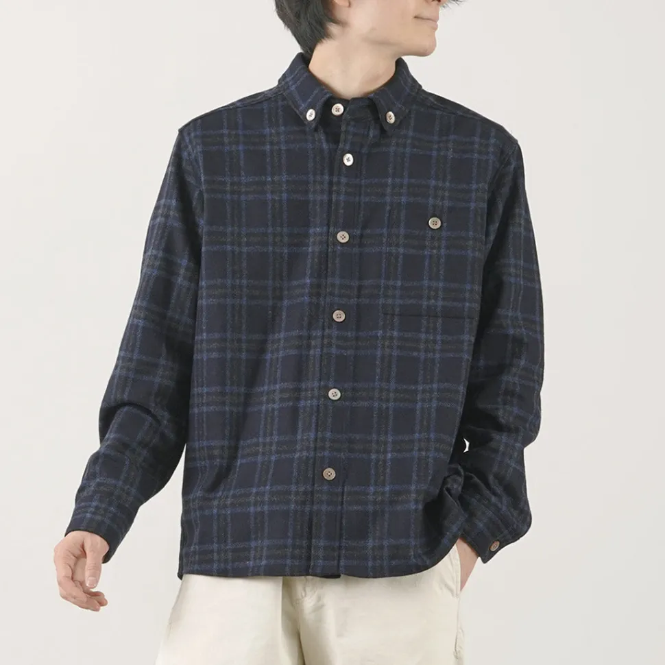 RE MADE IN TOKYO JAPAN / Craft Wool Check CPO Button Down Shirt
