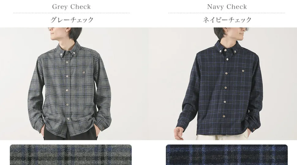 RE MADE IN TOKYO JAPAN / Craft Wool Check CPO Button Down Shirt