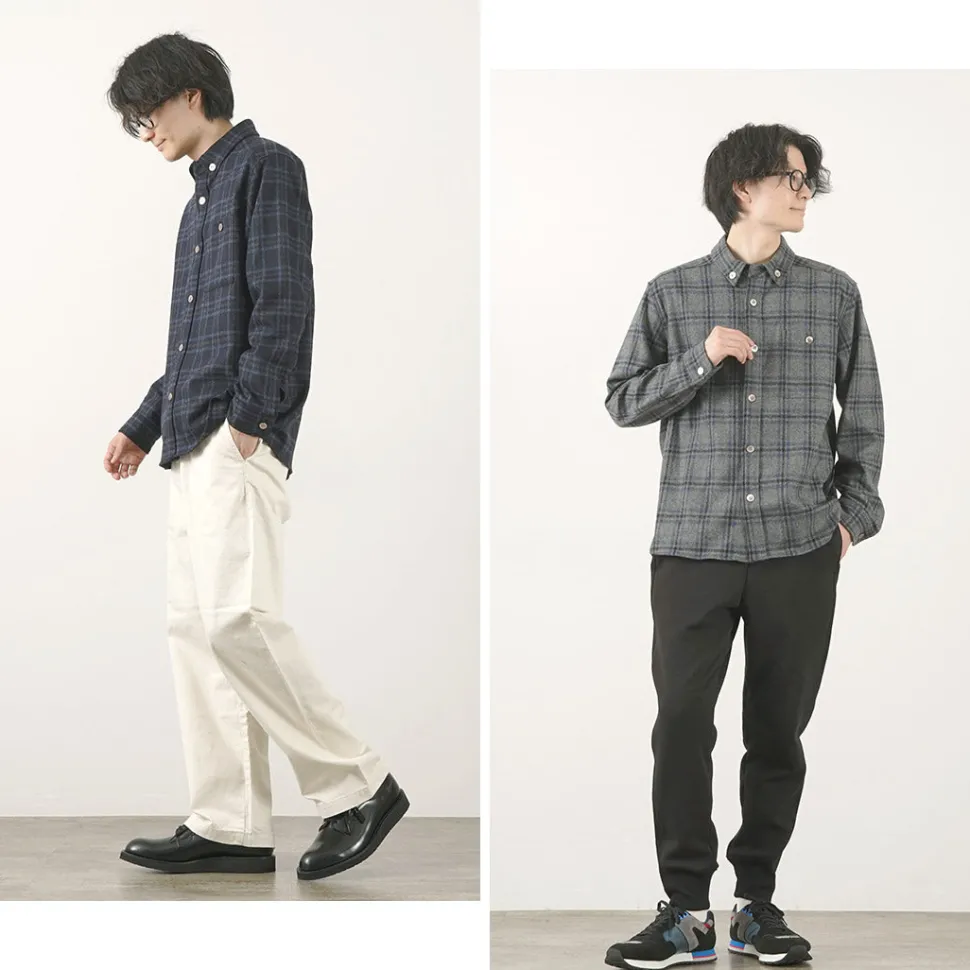RE MADE IN TOKYO JAPAN / Craft Wool Check CPO Button Down Shirt