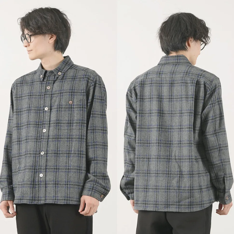 RE MADE IN TOKYO JAPAN / Craft Wool Check CPO Button Down Shirt