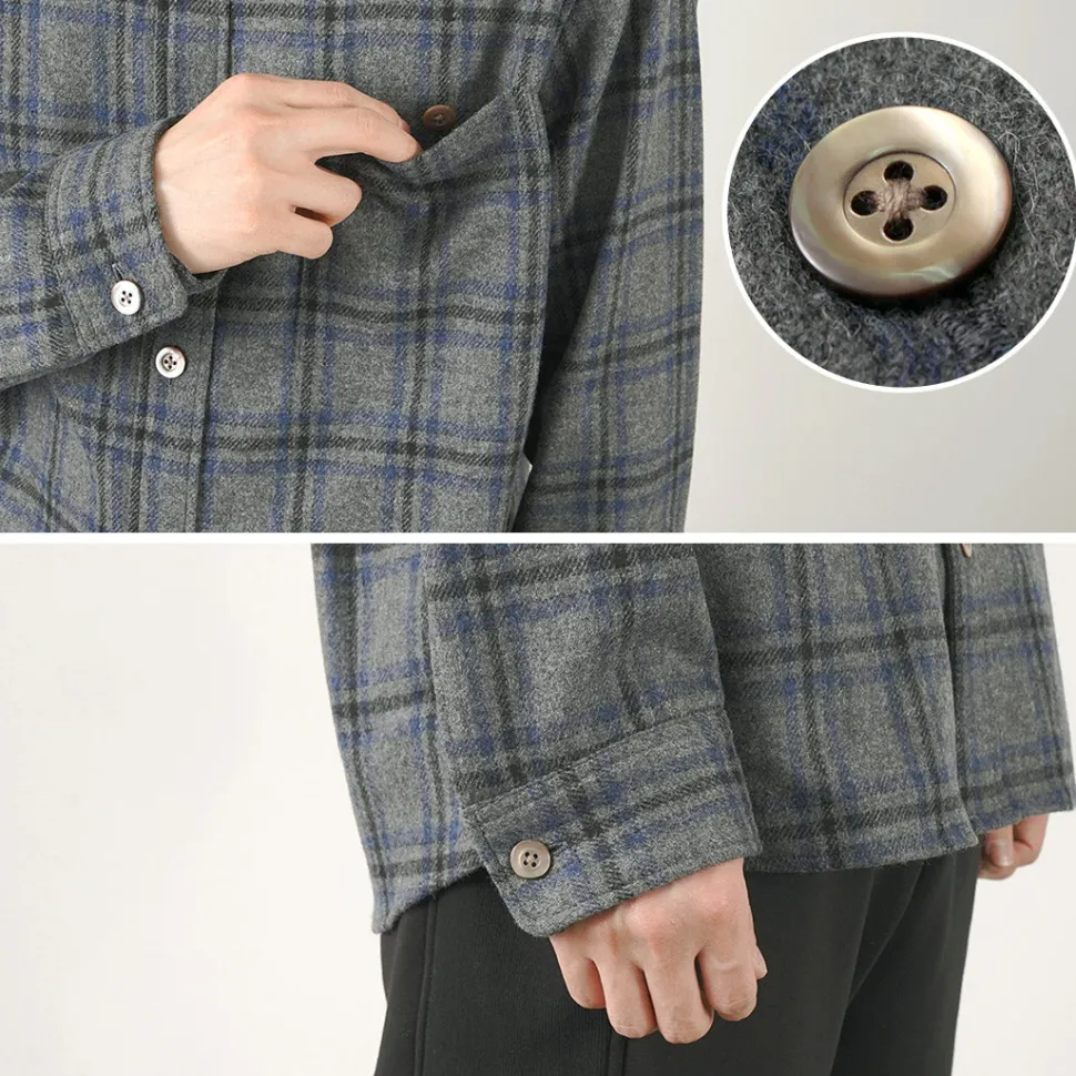 RE MADE IN TOKYO JAPAN / Craft Wool Check CPO Button Down Shirt