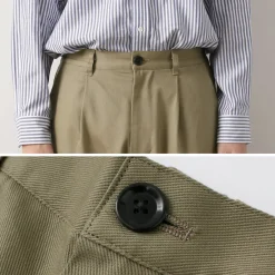 RE MADE IN TOKYO JAPAN / Cotton hard twill tuck wide pants