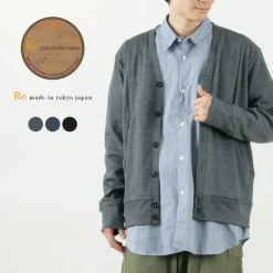 RE MADE IN TOKYO JAPAN / Dress Wool Knit Round Cut Cardigan
