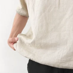 RE MADE IN TOKYO JAPAN / French Linen Henley Neck T-Shirt