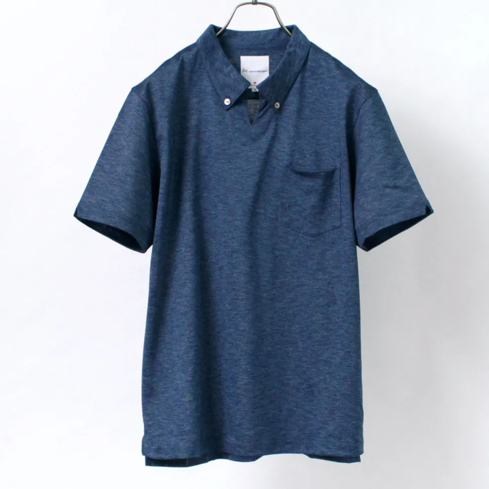 RE MADE IN TOKYO JAPAN / Indigo Kanoko Button Down Skipper BD Skipper
