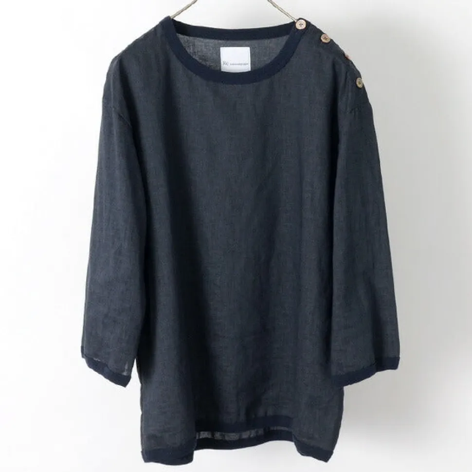 RE MADE IN TOKYO JAPAN / Linen Canvas Button Basque / 7 Minute Sleeve