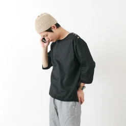 RE MADE IN TOKYO JAPAN / Linen Canvas Button Basque / 7 Minute Sleeve