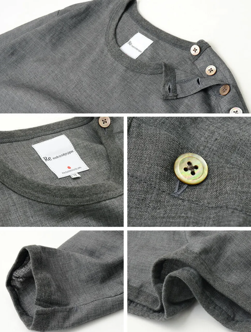 RE MADE IN TOKYO JAPAN / Linen Canvas Button Basque / 7 Minute Sleeve