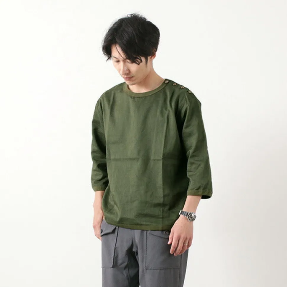 RE MADE IN TOKYO JAPAN / Linen Canvas Button Basque / 7 Minute Sleeve