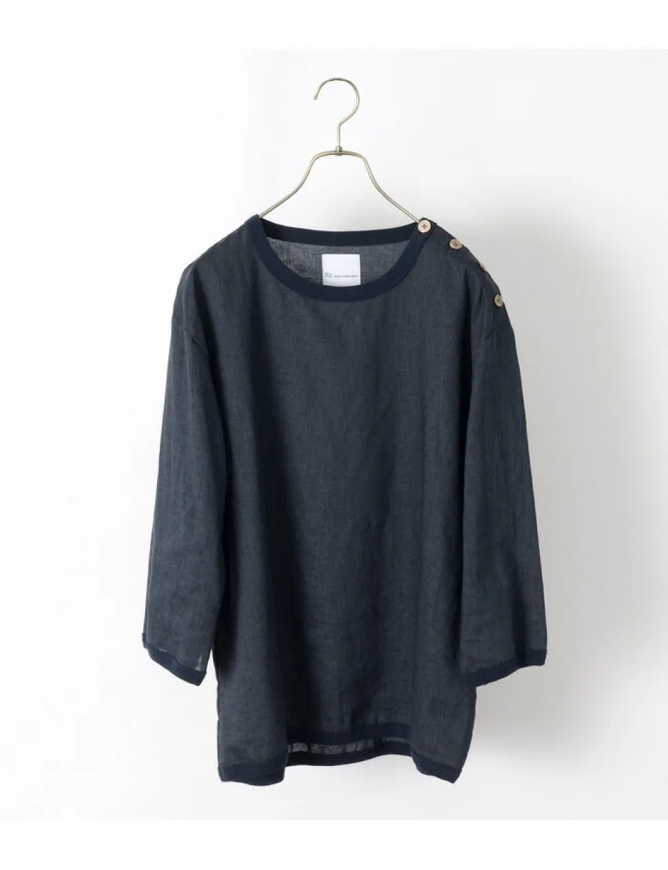 RE MADE IN TOKYO JAPAN / Linen Canvas Button Basque / 7 Minute Sleeve