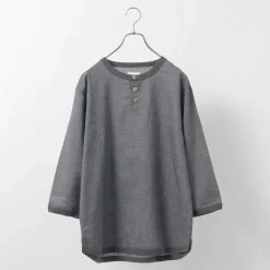 RE MADE IN TOKYO JAPAN / Linen Canvas Henry Neck T-Shirt