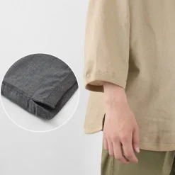 RE MADE IN TOKYO JAPAN / Linen Canvas Henry Neck T-Shirt