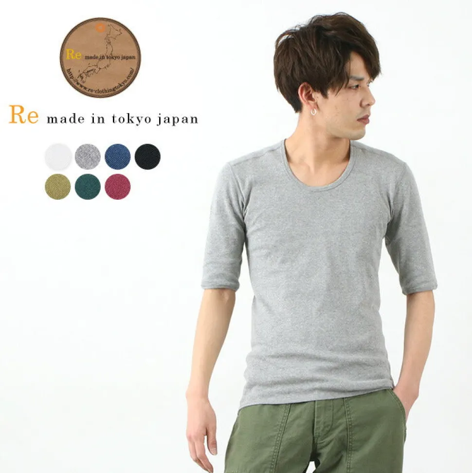 RE MADE IN TOKYO JAPAN / Perfect Inner Half Sleeve U-Neck