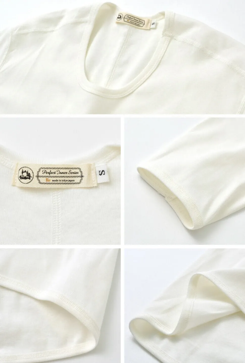 RE MADE IN TOKYO JAPAN / Perfect Inner Half Sleeve U-Neck