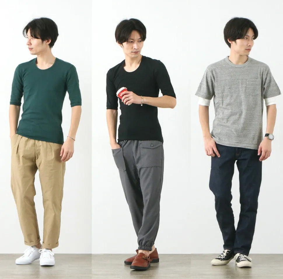 RE MADE IN TOKYO JAPAN / Perfect Inner Half Sleeve U-Neck