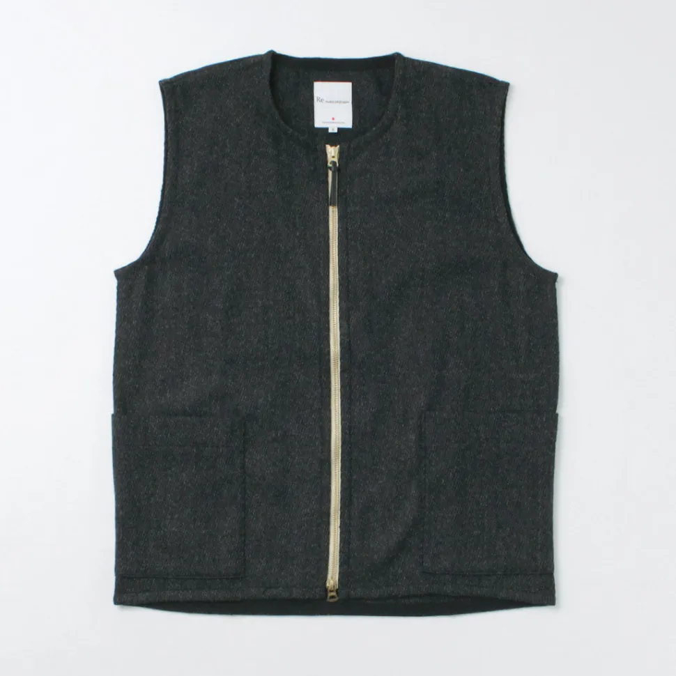 RE MADE IN TOKYO JAPAN / Wool Cashmere Kersey Crew Vest