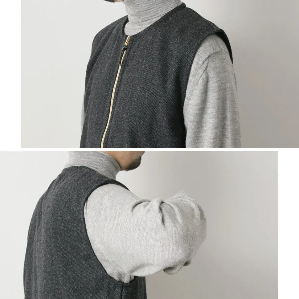 RE MADE IN TOKYO JAPAN / Wool Cashmere Kersey Crew Vest