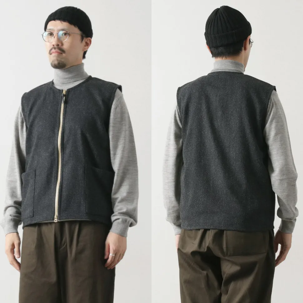 RE MADE IN TOKYO JAPAN / Wool Cashmere Kersey Crew Vest