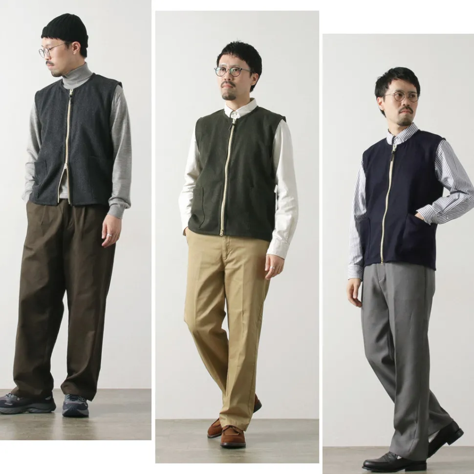 RE MADE IN TOKYO JAPAN / Wool Cashmere Kersey Crew Vest