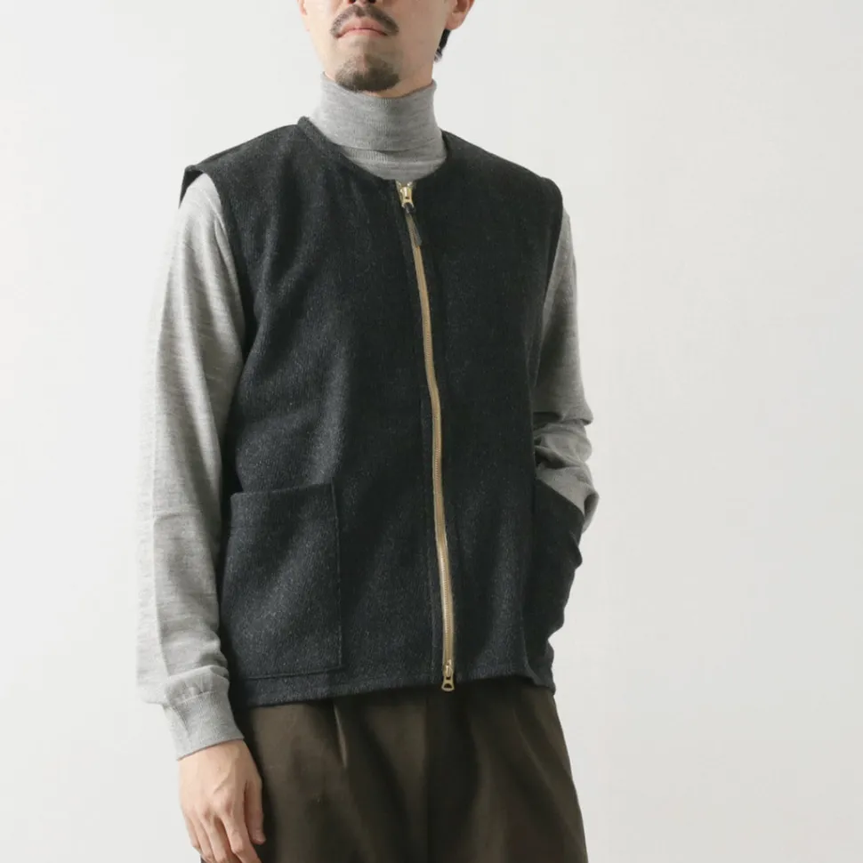 RE MADE IN TOKYO JAPAN / Wool Cashmere Kersey Crew Vest