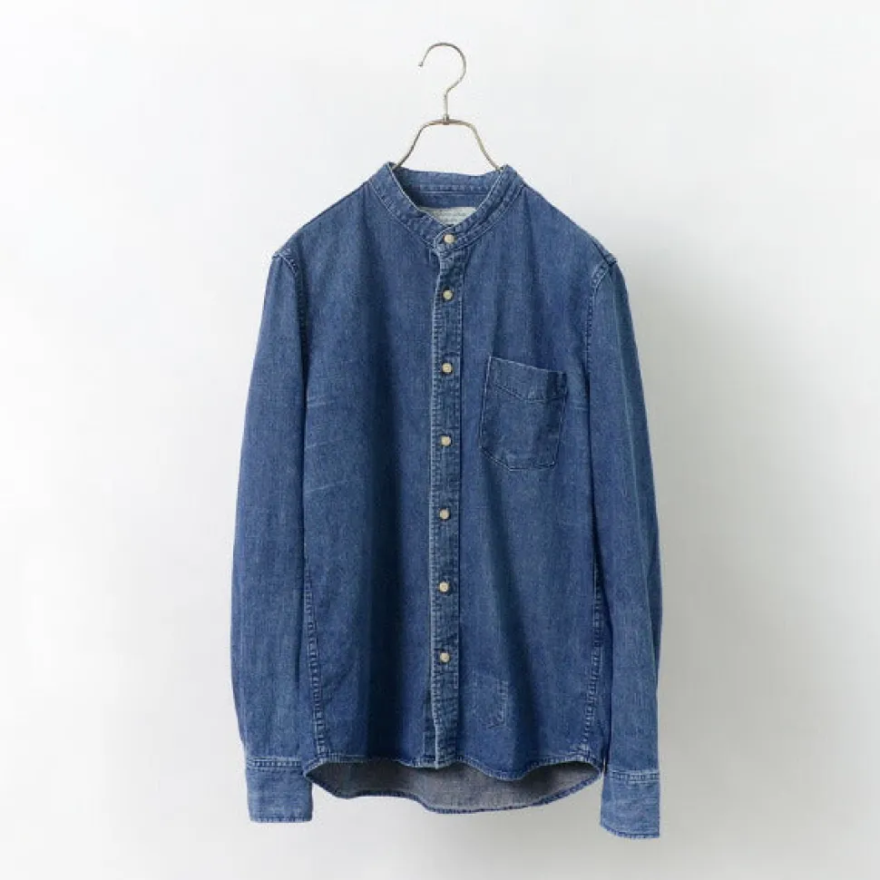 REMI RELIEF / Denim Band Collar Shirt